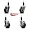 Service Caster 3.5'' Black Poly Wheel Swivel 1-1/8'' Expanding Stem Caster Set 2 Brakes, 4PK SCC-EX20S3514-PPUB-BLK-2-TLB-2-118 - alternate 5